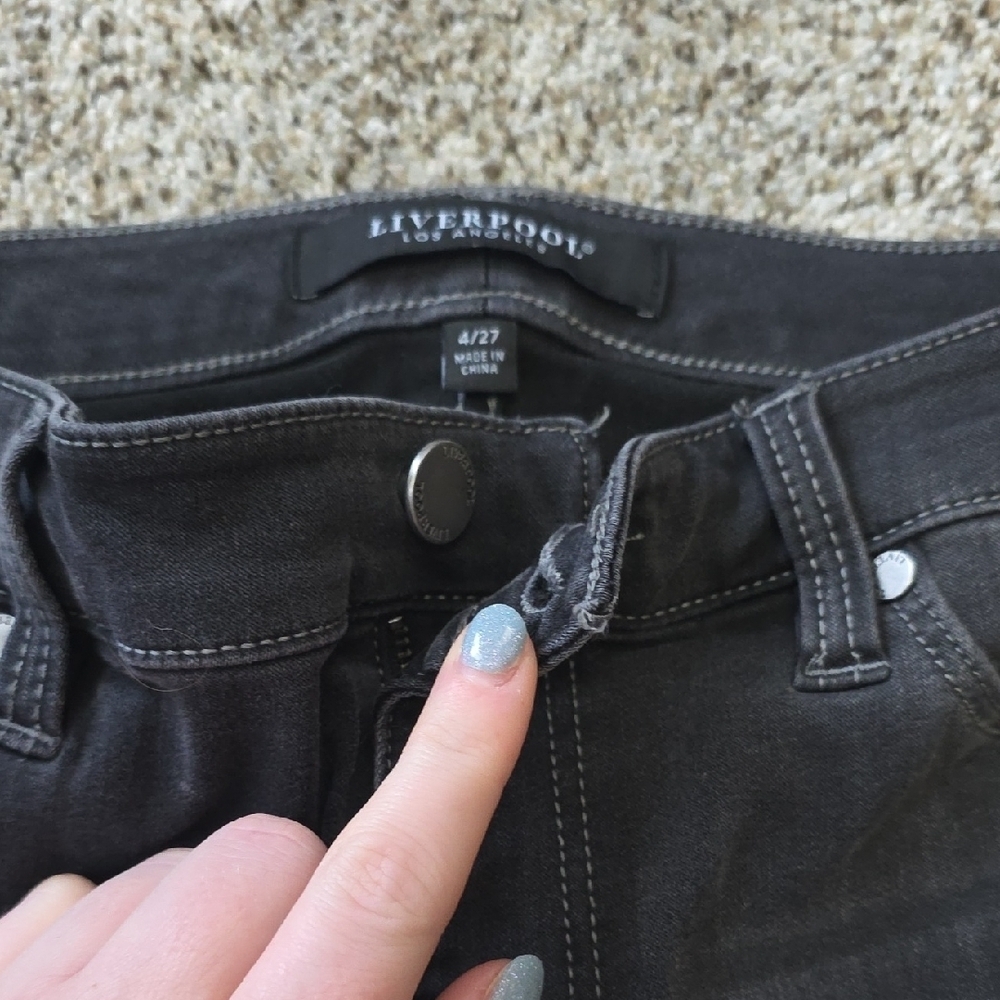 Liverpool Dark Gray Skinny Jeans - Picture 4 of 7